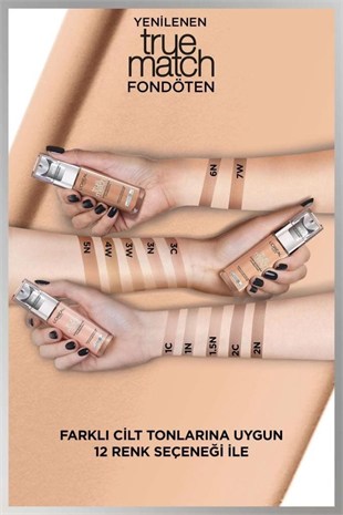 LOreal Paris True Match Bakım Yapan Fondöten 1N IVORY
