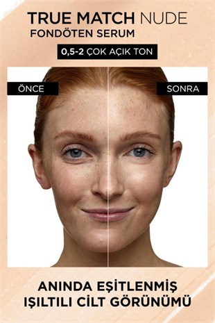 LOreal Paris True Match Nude Fondöten Serum 0.5-2 Very Light