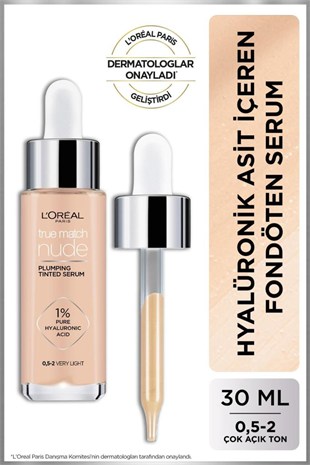 LOreal Paris True Match Nude Fondöten Serum 0.5-2 Very Light