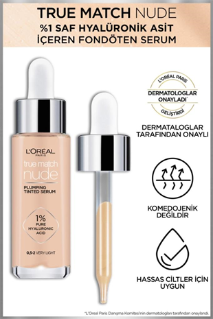 LOreal Paris True Match Nude Fondöten Serum 0.5-2 Very Light