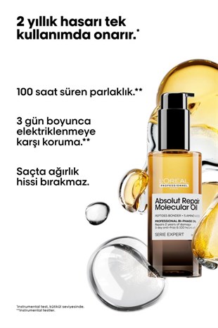 Loreal Professionnel Absolut Repair Molecular Çift Fazlı Saç Bakım Yağı 90 ml
