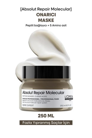 Loreal Professionnel Absolut Repair Molecular Tüm Yıpranmış Saçlar İçin Yoğun Onarıcı Maske 250 ml