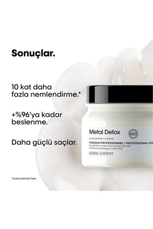 Loreal Professionnel Metal Detox İşlem Görmüş ve Yıpranmış Saçlar İçin Kırılma Karşıtı Koruyucu Maske 150 ml