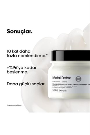 Loreal Professionnel Metal Detox İşlem Görmüş ve Yıpranmış Saçlar İçin Kırılma Karşıtı Koruyucu Maske 150 ml
