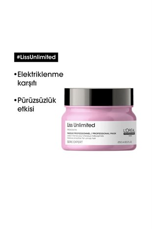Loreal Professionnel Serie Expert Liss Unlimited Yumuşaklık Veren Maske 250 ml