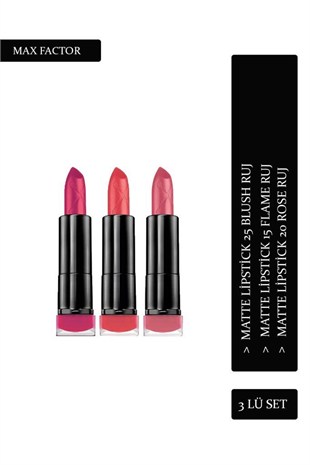 Max Factor Matte 3-Lü Ruj Seti 