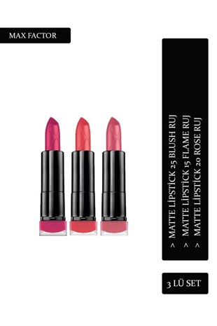Max Factor Matte 3-Lü Ruj Seti 