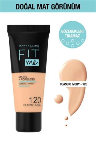Maybelline New York Fit Me Matte 120 Classic Ivory Fondöten