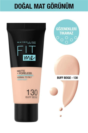 Maybelline New York Fit Me Matte 130 Buff Beige Fondöten