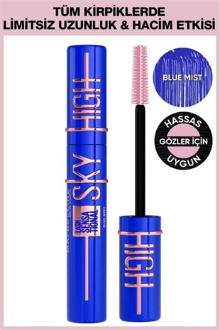 Maybelline New York Lash Sensational Sky High Blue Mist Maskara -Mavi