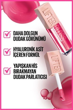 Maybelline New York Lifter Gloss 24 Bubble Gum Dudak Parlatıcısı