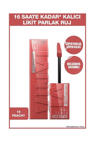 Maybelline New York Super Star Vinyl Ink 15 Peachy Ruj