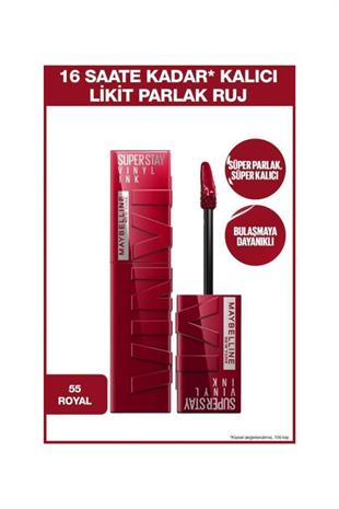 Maybelline New York Super Star Vinyl Ink 55 Royal Ruj