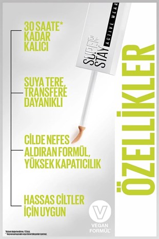 Maybelline New York Super Stay 30H Active Wear 10 Fair Kapatıcı