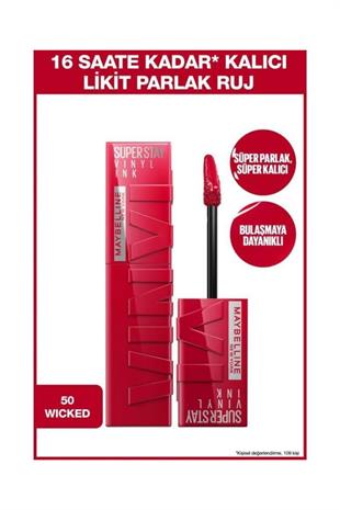 Maybelline New York Super Stay Vinyl Ink 50 Wicked Ruj