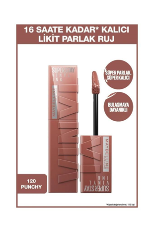 Maybelline New York Super Stay Vinyl Ink 120 Punch Ruj