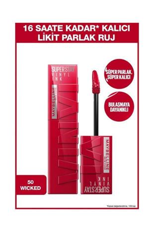Maybelline New York Super Stay Vinyl Ink 50 Wicked Ruj