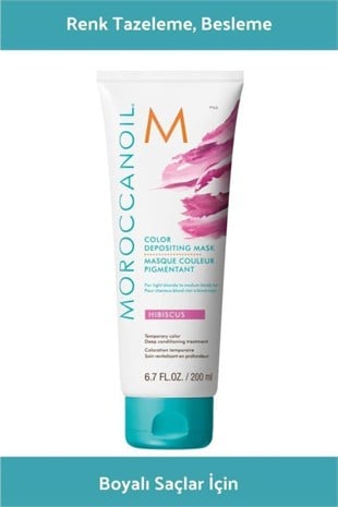 Moroccanoil Color Depositing Mask Hibiscus Fuşya Renk Tazeleyici Bakım Maskesi 200 ml