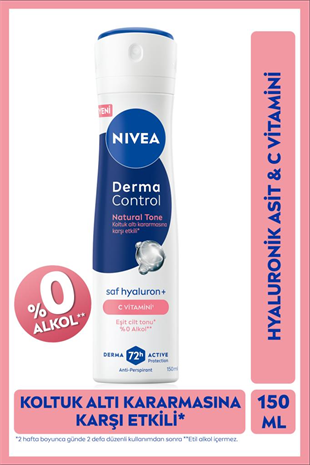 Nivea Derma Control Natural Tone Kadın Deodorant Spreyi 150 ml