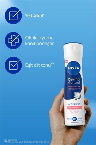 Nivea Derma Control Natural Tone Kadın Deodorant Spreyi 150 ml