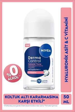 Nivea Derma Control Natural Tone Kadın Roll On Deodorant 50 ml