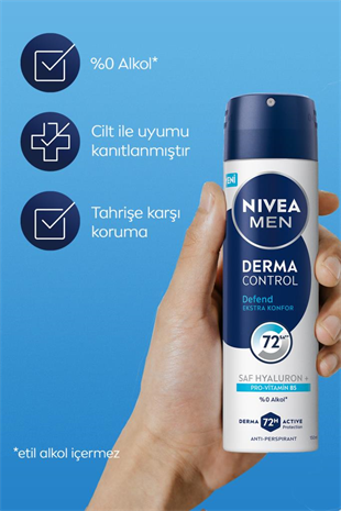 Nivea Men Derma Control Defend Erkek Deodorant Spreyi 150 ml