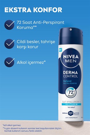 Nivea Men Derma Control Defend Erkek Deodorant Spreyi 150 ml