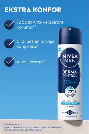Nivea Men Derma Control Defend Erkek Deodorant Spreyi 150 ml