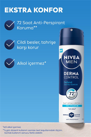 Nivea Men Derma Control Defend Erkek Deodorant Spreyi 150 ml