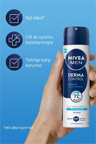 Nivea Men Derma Control Defend Erkek Deodorant Spreyi 150 ml