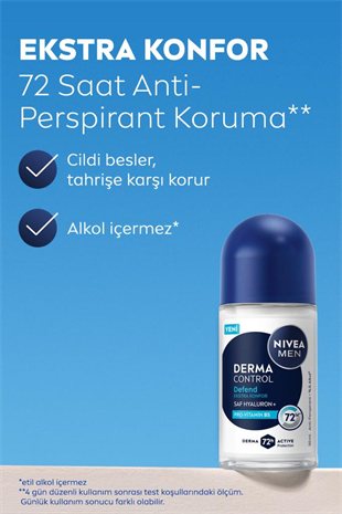 Nivea Men Derma Control Defend Erkek Roll-On Deodorant 50 ml