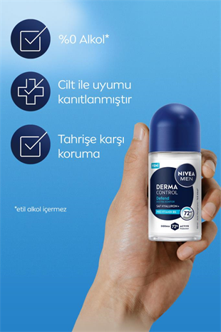 Nivea Men Derma Control Defend Erkek Roll-On Deodorant 50 ml