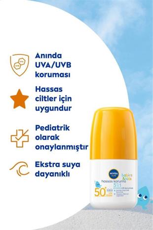 Nivea Sun Bebekler İçin Hassas Koruma SPF50 Güneş Koruyucu Roll-on 50ml 