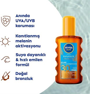 Nivea Sun Koruma & Bronzluk SPF30 Doğal Bronzluk Güneş Koruyucu 200 ml