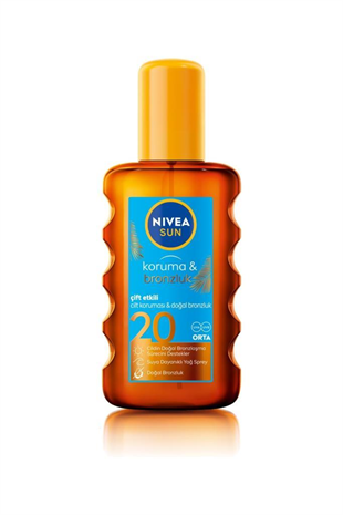 Nivea Sun Koruma&Bronzluk SPF20 Doğal Bronzluk Güneş Spreyi 200 ml 