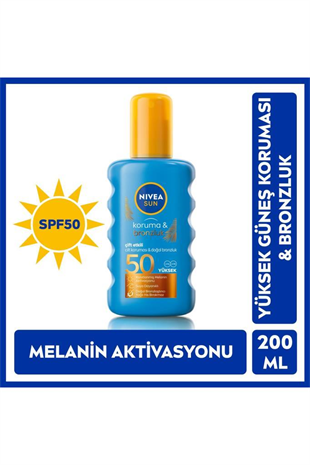 Nivea Sun Koruma&Bronzluk SPF50 Doğal Bronzluk 200 ml Güneş Koruyucu