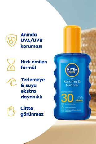 Nivea Sun Koruma&Ferahlık SPF30 Sprey Yüksek Güneş Koruyucu 200 ml