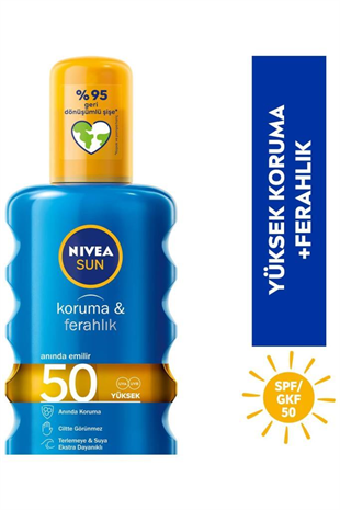 Nivea Sun Koruma&Ferahlık SPF50 Transparan Güneş Koruyucu 200 ml