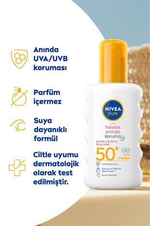 Nivea Sun SPF 50+ Güneş Alerjisine Karşı Anında Hassas Koruma Güneş Spreyi 200 ml