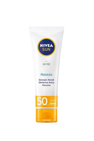 Nivea Sun SPF50 Hassas Yatıştıran Nemlendirici Güneş Yüz Kremi 50 ml