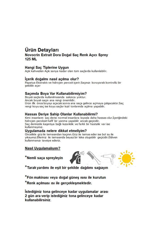 Novocrin Extrait Dora Saç Açıcı 125 ml 2 Adet Paket