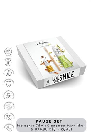 Ohlala Pistachio Mint 75 ml+Cinnamon Mint 15 ml+Bambu Diş Fırçası Pause Diş Bakım Set