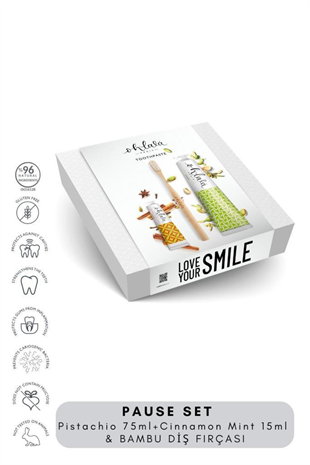 Ohlala Pistachio Mint 75 ml+Cinnamon Mint 15 ml+Bambu Diş Fırçası Pause Diş Bakım Set