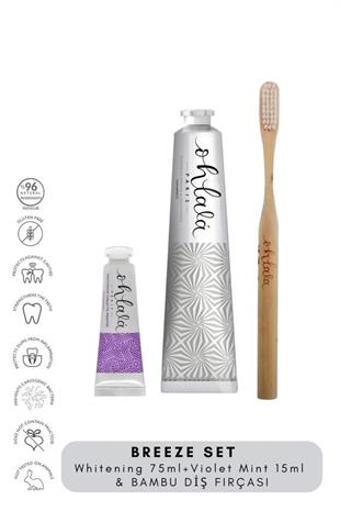 Ohlala Whitening Mint 75 ml+Violet Mint 15 ml+ Bambu Diş Fırçası Diş Bakım Seti 