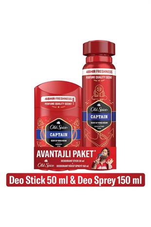 Old Spice Captain Deodorant Spray Stick 150+50 ml Avantajlı Paket