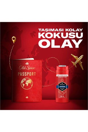Old Spice Captain Erkek 3’ü 1 Arada Duş Jeli & Şampuan 90 ml