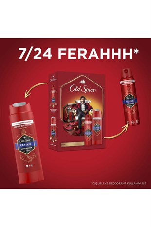 Old Spice Captain Gentleman Seti Duş Jeli 250 ml+Deodorant Sprey 150 ml