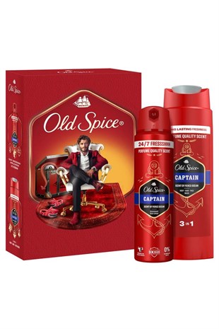 Old Spice Captain Gentleman Seti Duş Jeli 250 ml+Deodorant Sprey 150 ml