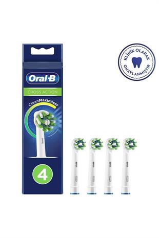 Oral-B Cross Action Şarjlı Diş Fırçası Yedek Başlığı 4lü Beyaz