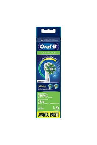 Oral-B Cross Action Şarjlı Diş Fırçası Yedek Başlığı 4lü Beyaz
